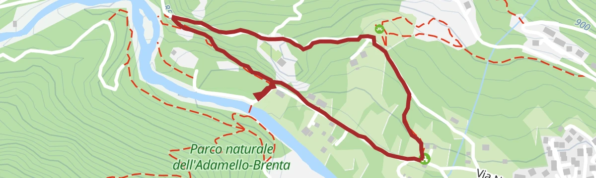 Route map: Castagneto Dolomiti Natural Wellness - wellbeing itinerary in Carisolo